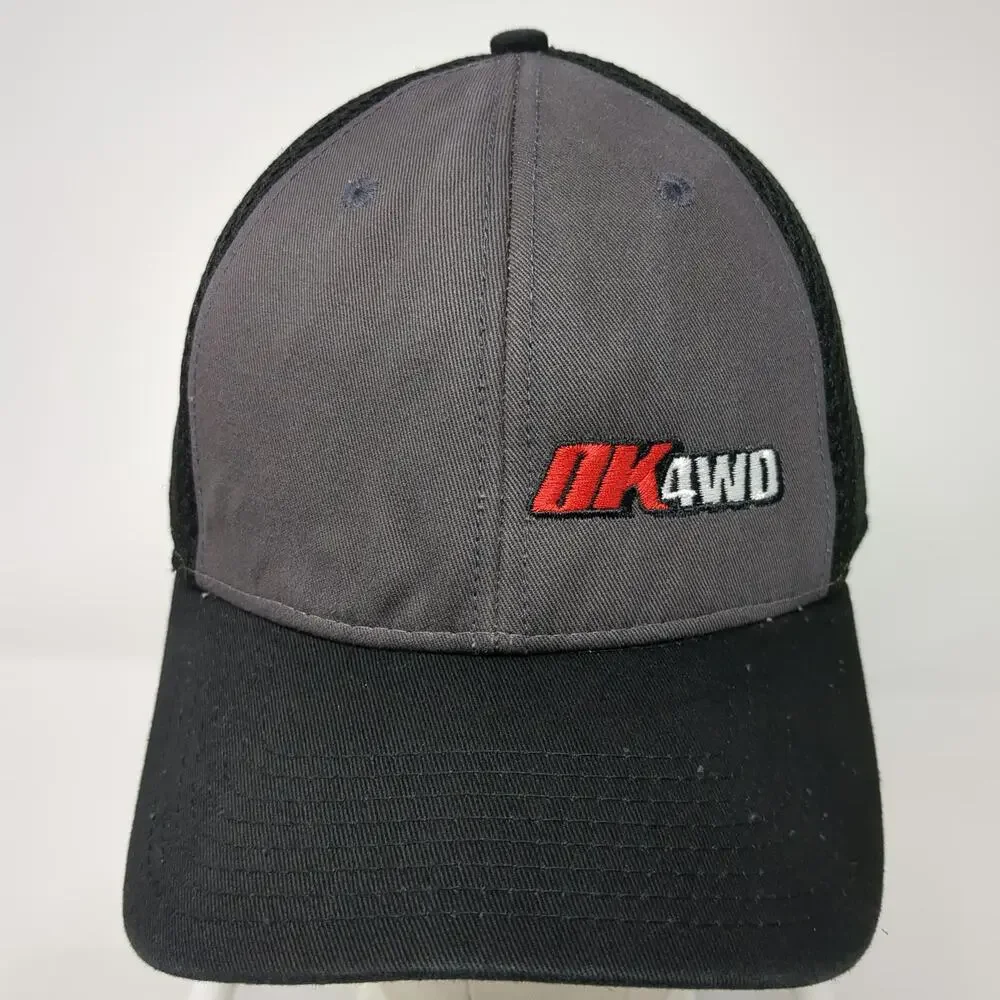 New Era Trucker Hat Black One Size OK 4WD Snapback Mesh Back Curved Bill